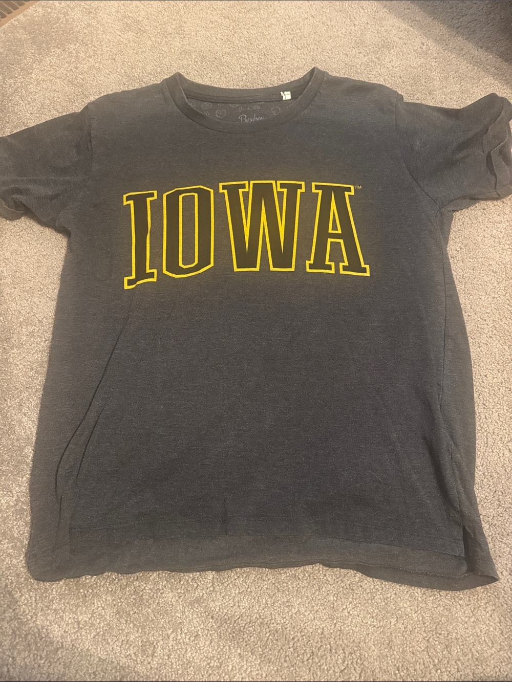Iowa dark gray Graphic Tee with Yellow Logo